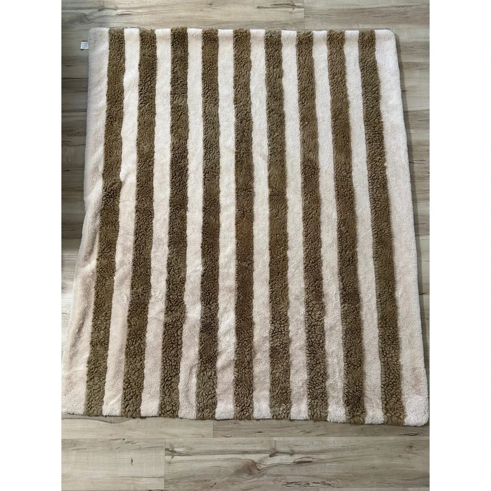 Anthropologie The‎ Sophie Faux Fur Throw Blanket Striped Edition 60x70